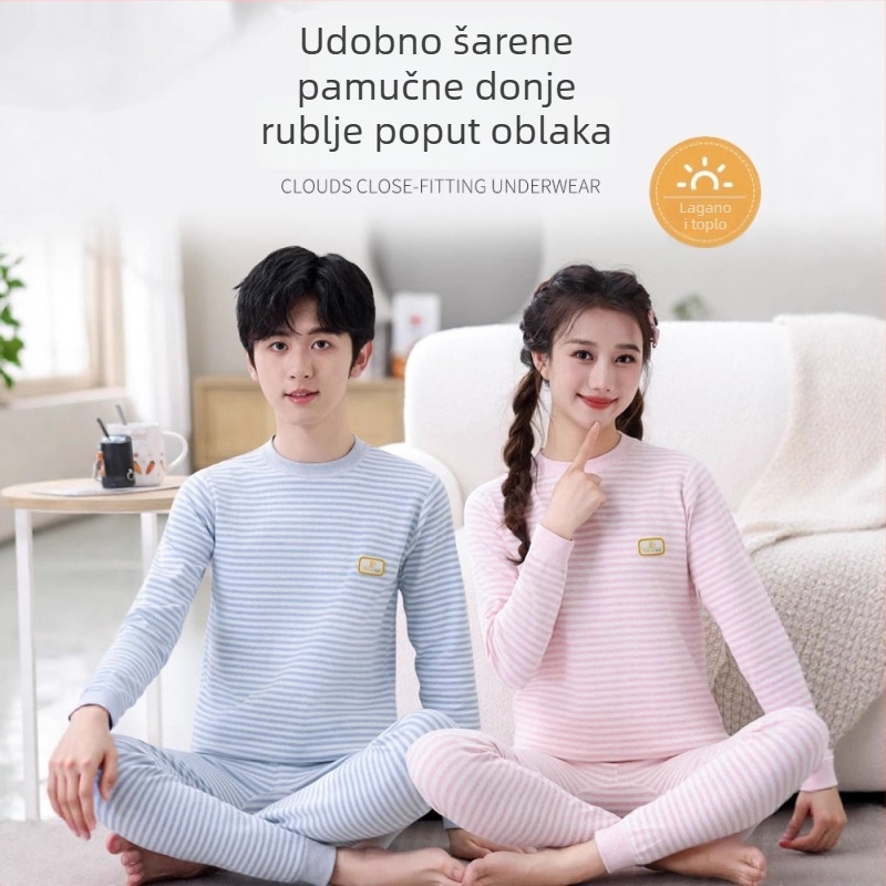 Dječji termalni set donjeg rublja - unisex, top s okruglim izrezom i dugačke hlače, 96,7% pamuk, mekano obrađena tkanina, jesen.
