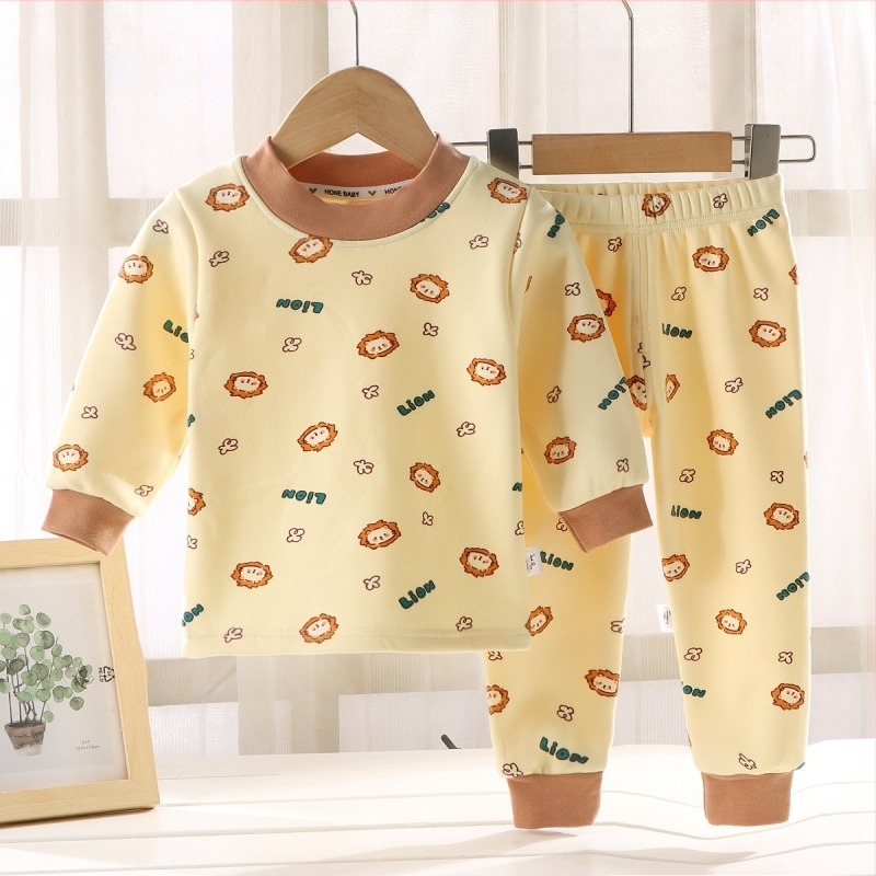 Dječji set termalnog rublja od flisa Milk Silk, unisex, korejski stil, karikatura uzorak, 100% poliester