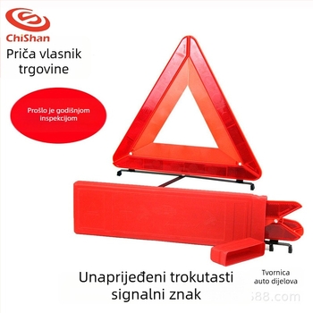 Automobilski sigurnosni trokut, sklopni, ABS, reflektirajući, tripod-stalak, 650 g