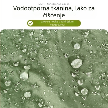 Kuhinja pregača s dugim rukavima od Taslana, otporna na masnoće i vodu, svježeg stila, s motivom crtanih filmova, za odrasle.
