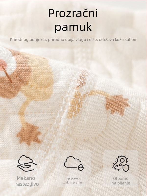 Dječji topli dvodijelni set od 100% pamuka, debele tkanine, duge rukave, bez kapuljače, za novorođenčad