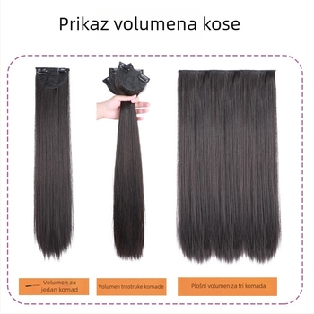 Ženska perika, duga ravna sintetička kosa, set od 3 komada kemijskih vlakana, otporna na toplinu, bez bojanja toplinom, drevni stil