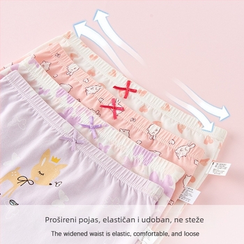 Dječje pamučne gaćice za djevojčice, 95% pamuk, uzrast 3–8 godina, ljetna verzija 2025.