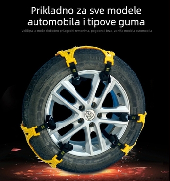 Gumeni zimski lanci za pneu, model R-1538, marka suitu, univerzalna prilagodba, težina 3,6 kg