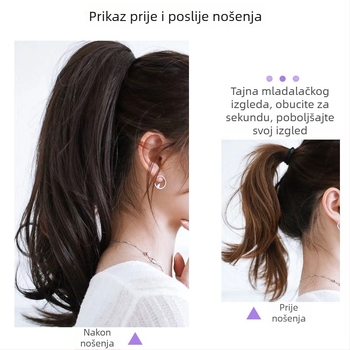 Perika s kopčom za rep: dugačka, valovita visoka repa, vlakna otporna na toplinu, model blago zakrivljen, brend Ancient Source