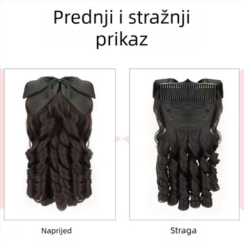 Xinrou Perika s rimskom kovrčom repom za žene, vlakno visoke temperature, mehanička obrada, ne može se bojiti ili trajno kovrčati