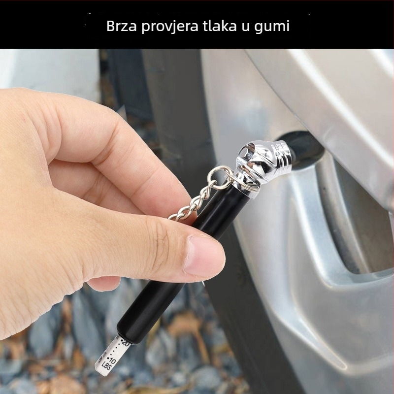Joist manometar za tlak u gumama, prijenosni s lancem, brzo mjerenje tlaka, sučelje tipa pritiska za čvrsto i izdržljivo brtvljenje