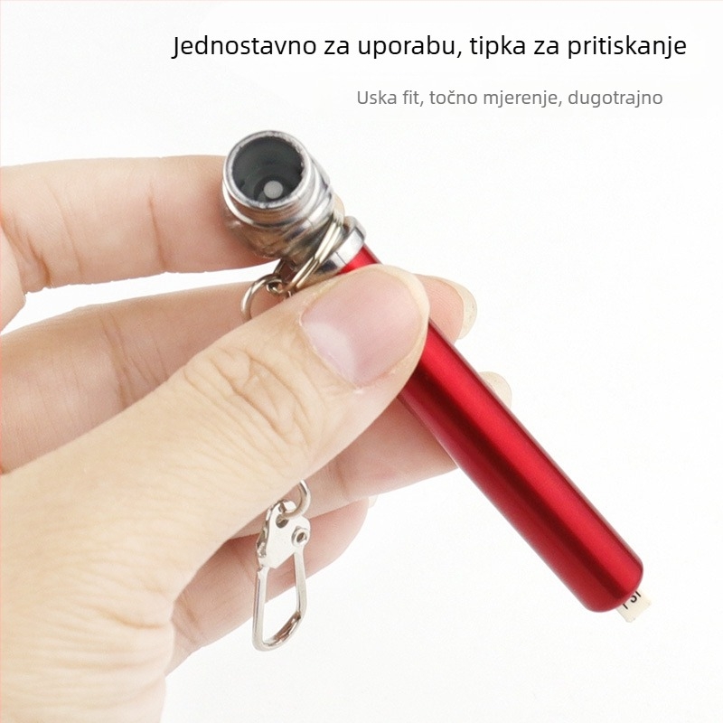 Joist manometar za tlak u gumama, prijenosni s lancem, brzo mjerenje tlaka, sučelje tipa pritiska za čvrsto i izdržljivo brtvljenje