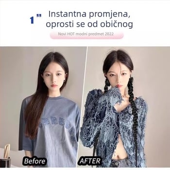 Perika s punk twist pletenicom, duga kosa, termički otporna sintetička kosa, bojanje bez topline, Kaifei ljepota