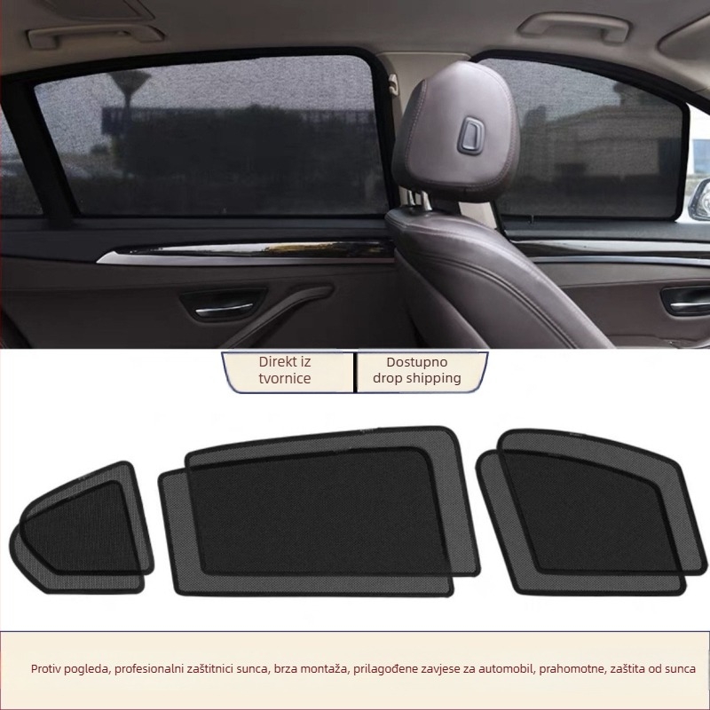 Handy automobilska zavjesa za prozor, UV zaštita, magnetska mreža, prozirna, za prednje, stražnje i bočne prozore