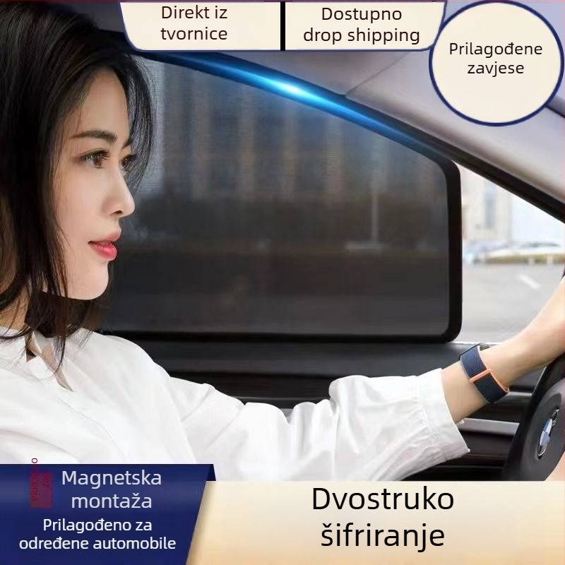 Handy automobilska zavjesa za prozor, UV zaštita, magnetska mreža, prozirna, za prednje, stražnje i bočne prozore