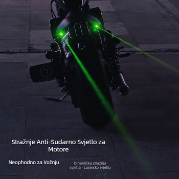 Motociklističko stražnje svjetlo s laserskom projekcijom i strobom, model H901, 5V, 0.2A