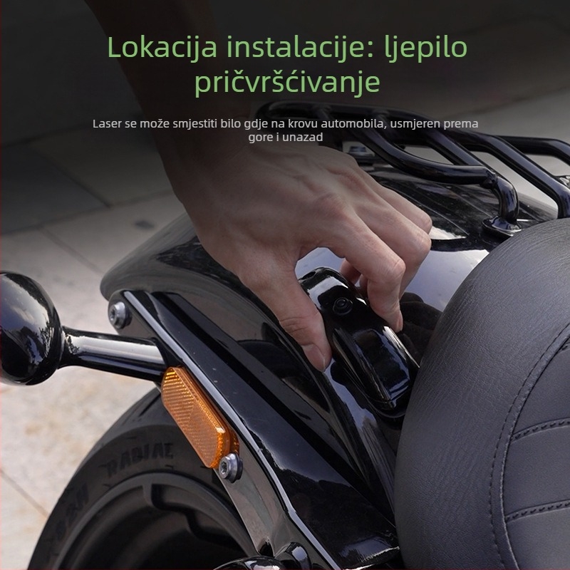 Motociklističko stražnje svjetlo s laserskom projekcijom i strobom, model H901, 5V, 0.2A