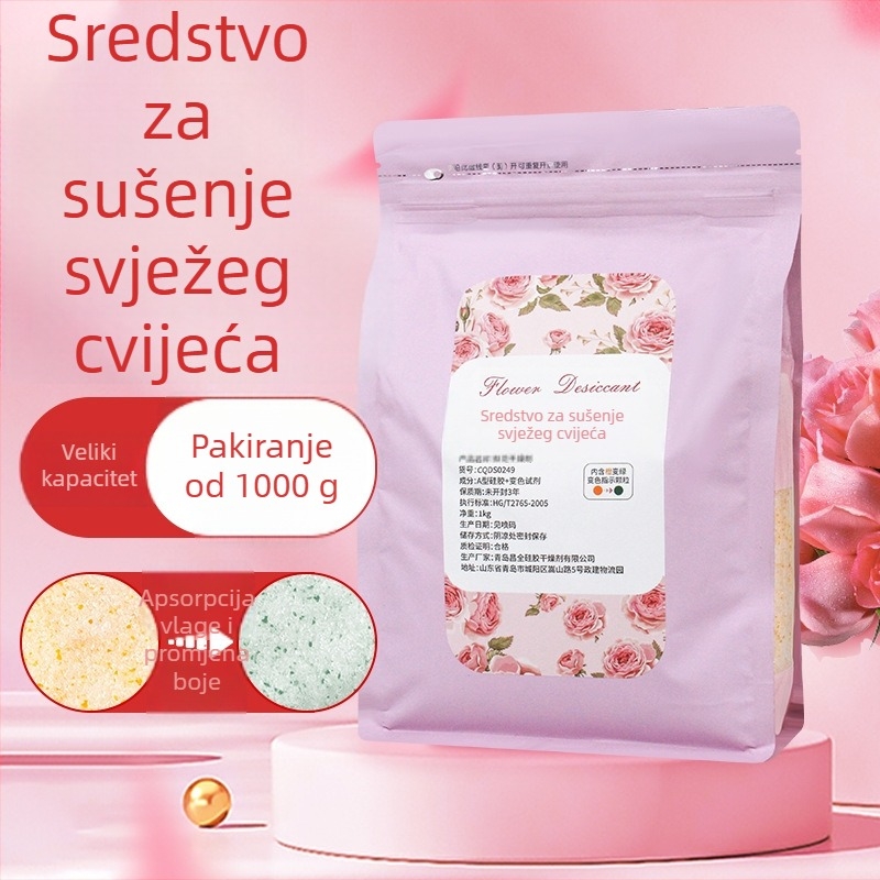 Vrećasti silikon-desikant za cvijeće za DIY sušene cvjetove (Brand: Changquan; Funkcija: sušenje i dehumidifikacija; Težina: 1 kg; Pakiranje: vrećica; Postavljanje: leži vodoravno)