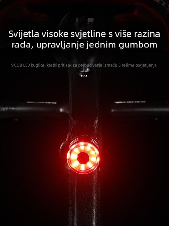 Stražnja LED svjetiljka za bicikl s dugim trajanjem baterije za noćnu vožnju – visoka svjetlost za planinske i cestovne bicikle, upozoravajući signal