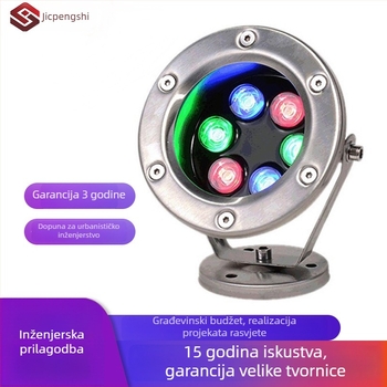 Podvodno LED svjetlo za fontane i ribnjake, nehrđajući čelik, IP68, 24V, Osram LED s 9 diodama, DMX512 upravljanje