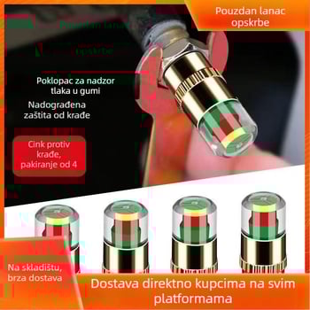 Metalna kapica ventila za praćenje tlaka u gumama, mehanički mjerač, kompaktni dizajn, analogni prikaz, standardna preciznost