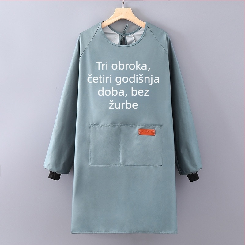 Kuhinjska pregača s rukavima, vodootporna i otporna na masnoće, poliesterska, za odrasle, catering