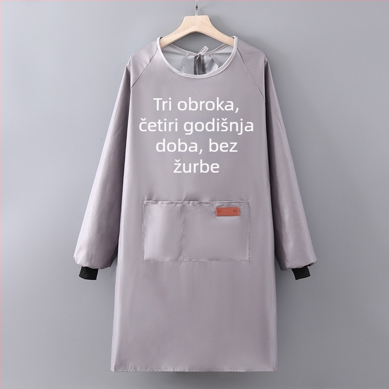 Kuhinjska pregača s rukavima, vodootporna i otporna na masnoće, poliesterska, za odrasle, catering