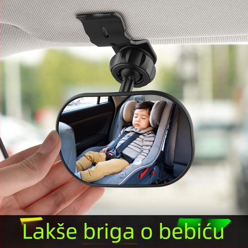 Auto ogledalo za bebu - nadzor stražnjeg sjedala, široki kut, velik vidni prostor, pomoćno ogledalo za vožnju unatrag