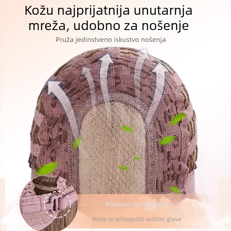 Perika s duga kosa, zvjezdani stil; materijal kose: proteinska žica; model: duga ravna kosa; frizura: srednji dio; univerzalno pogodna