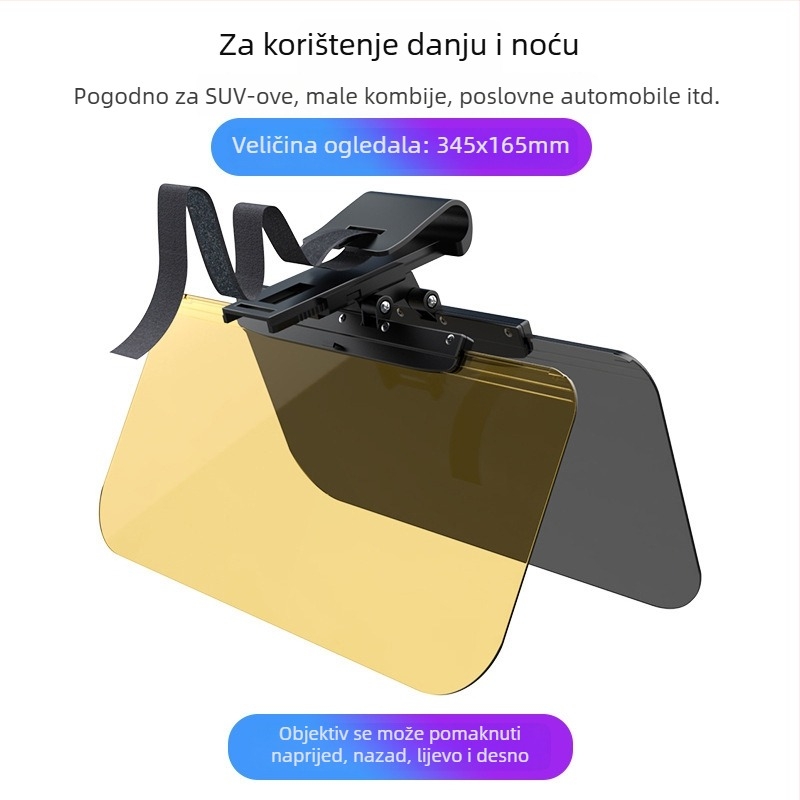 Auto naočale protiv zasljepljivanja s noćnim vidom, PVC materijal, ugrađena instalacija, univerzalna kompatibilnost, otisak logotipa, prilagodba