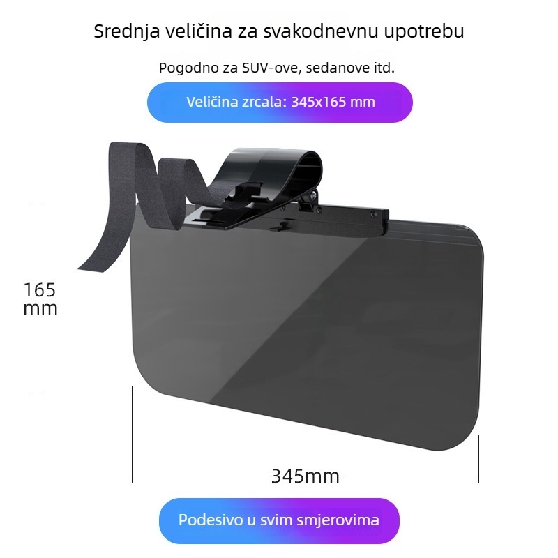 Auto naočale protiv zasljepljivanja s noćnim vidom, PVC materijal, ugrađena instalacija, univerzalna kompatibilnost, otisak logotipa, prilagodba