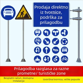 Prometni znak, aluminijska pločica, reflektirajući film industrijskog stupnja, kvadratnog oblika, debljina 2 mm, serija 525