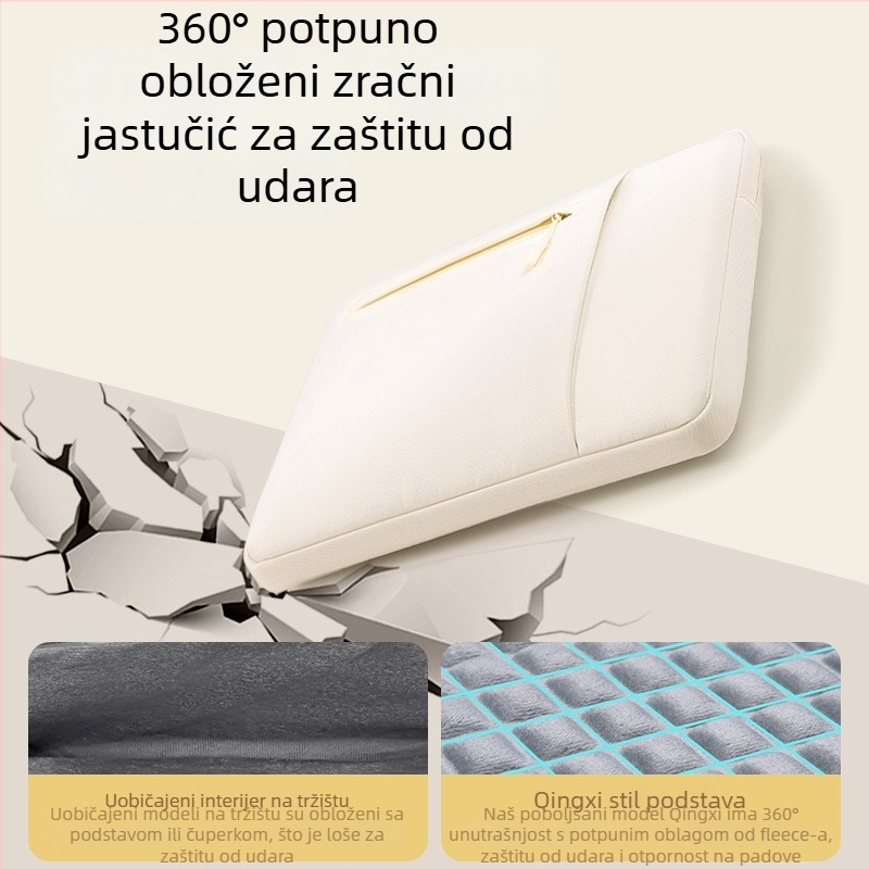 Qingxi unutarnja torba za prijenosno računalo — vodootporna, otporna na habanje i udara; Oxford platno; podstava od poliester; gradski minimalistički stil