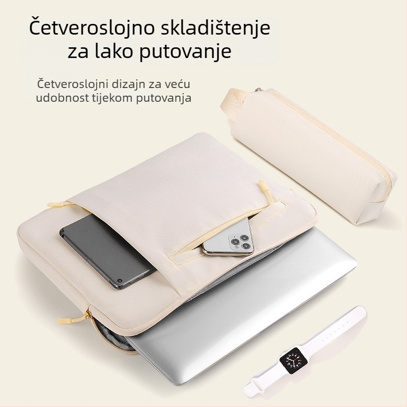 Qingxi unutarnja torba za prijenosno računalo — vodootporna, otporna na habanje i udara; Oxford platno; podstava od poliester; gradski minimalistički stil