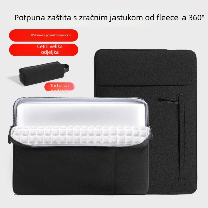 Qingxi unutarnja torba za prijenosno računalo — vodootporna, otporna na habanje i udara; Oxford platno; podstava od poliester; gradski minimalistički stil