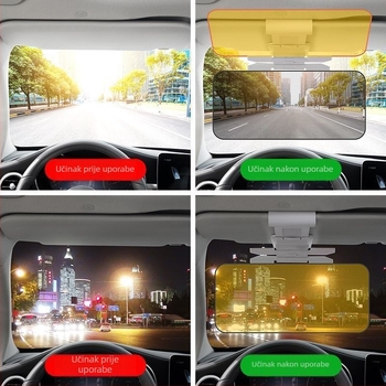 Auto vizir za sunce s zaštitom od zasljepljivanja i noćnim vidom, ABS akril, teleskopska instalacija, mogućnost ispisa loga, opći modeli, prednji dio