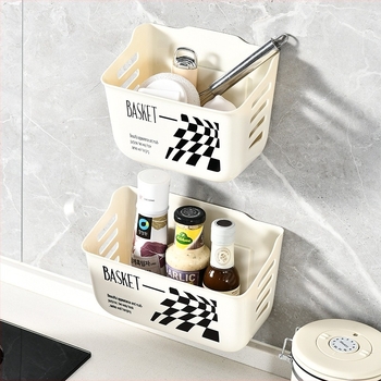 Plastična zidna košara za skladištenje, za kuhinju i kupaonu, za zeleni luk, đumbir i češnjak, model 8019