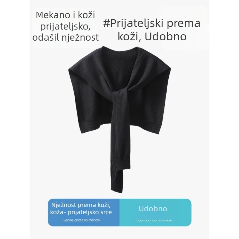 Unisex pleteni šal-kabát u korejskom stilu, vuna, proljeće-ljeto, pruge