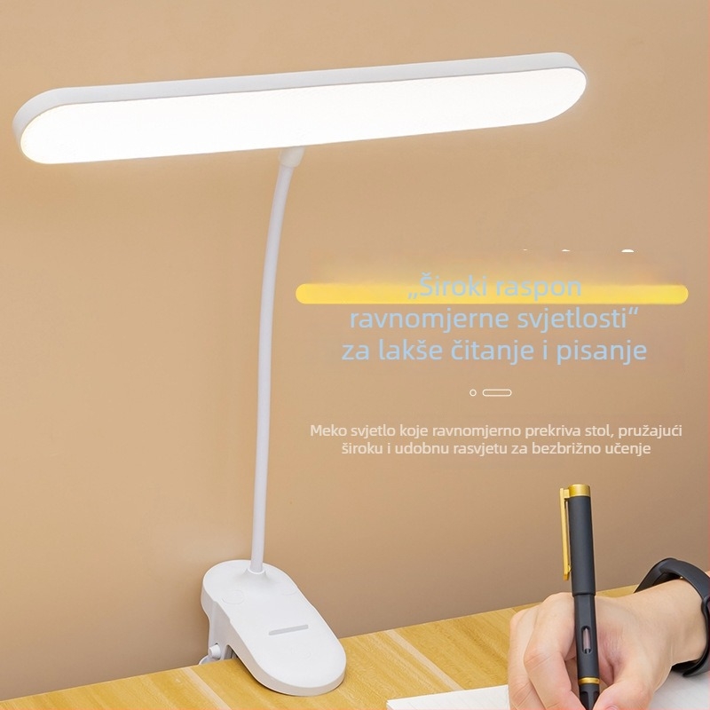 Klip-on LED noćna lampica za noćni ormarić, zaštita očiju, ugrađena litijska baterija, dodirni prekidač, 7W