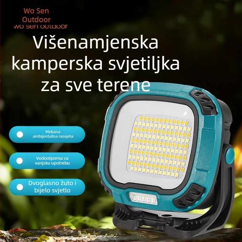 Magnetna COB LED kamping radna lampa s Type-C punjenjem, 30W, 5400mAh baterija, domet 50–100 m