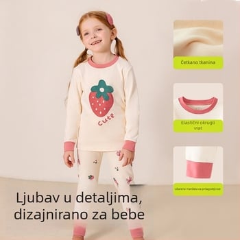 Dječji set pidžama - 95% pamuk, 5% elastan, antibakterijski, jesen-zima, unisex, stil princeze, karikatura uzorak