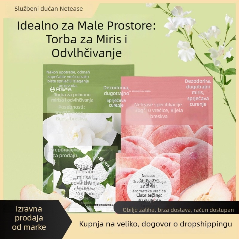 NetEase Strict Selection vrećica za dehumidifikaciju s mirisom breskve i gardenije | 30 g × 10 vrećica | Postavljanje: ravna površina