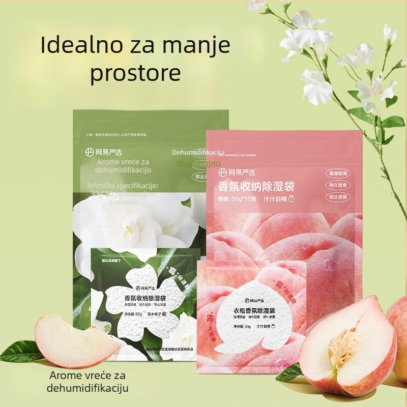 NetEase Strict Selection vrećica za dehumidifikaciju s mirisom breskve i gardenije | 30 g × 10 vrećica | Postavljanje: ravna površina