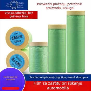 Maskirajući film za lakiranje automobila – ne odstupa boju ili ostavlja ostatke, HDPE maskirajući film, visoka viskoznost, debljina 0,7