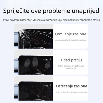 Tvrdo staklo zaštitnik za središnji zaslon Tesla Model 3/Y/YL i stražnji zaslon — 1 godina jamstva