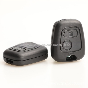 Kućište za zamjenu ključa automobila Toyota, Peugeot, Citroën – ravni ključ s 2 tipke; ABS kućište; metalna oštrica ključa; kompatibilni modeli: 107, 207, 307, 407, 206, 306, 406