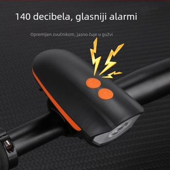 Biciklističko svjetlo s prednjim i stražnjim svjetlom, USB punjivo, za planinski bicikl i noćne vožnje