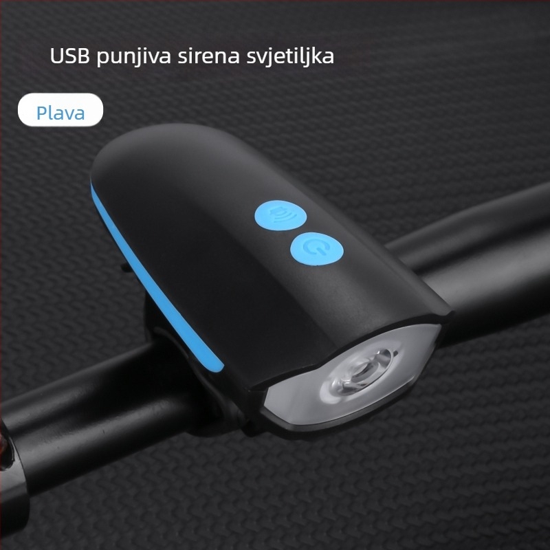 Biciklističko svjetlo s prednjim i stražnjim svjetlom, USB punjivo, za planinski bicikl i noćne vožnje