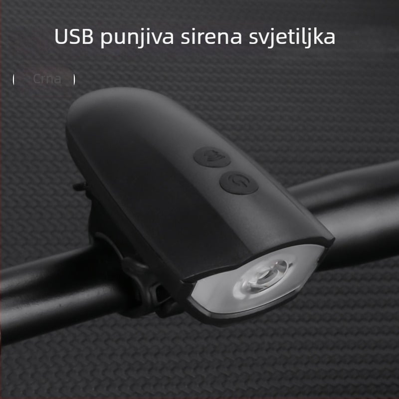Biciklističko svjetlo s prednjim i stražnjim svjetlom, USB punjivo, za planinski bicikl i noćne vožnje