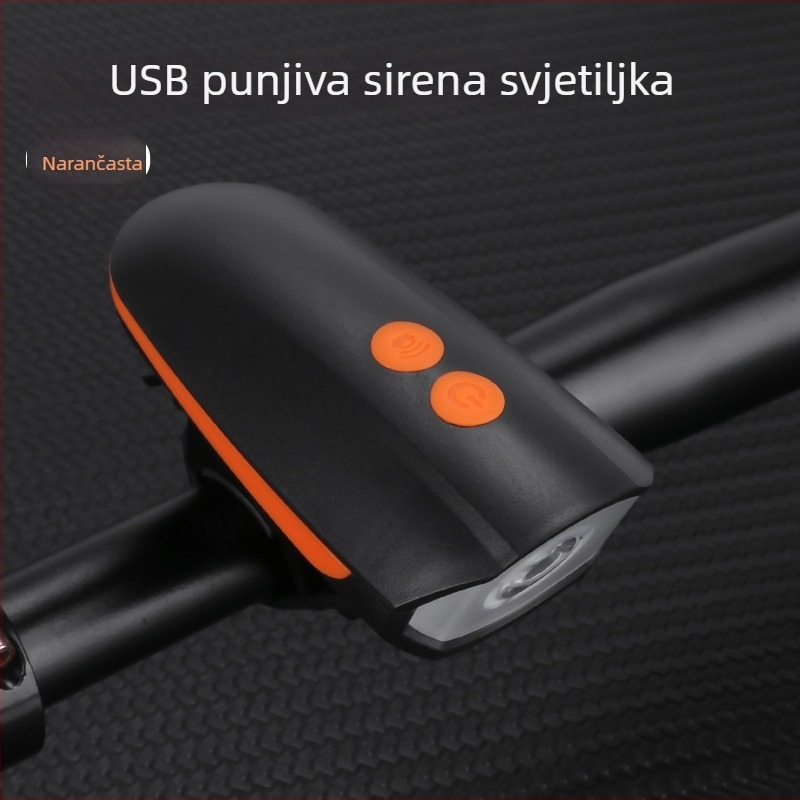 Biciklističko svjetlo s prednjim i stražnjim svjetlom, USB punjivo, za planinski bicikl i noćne vožnje