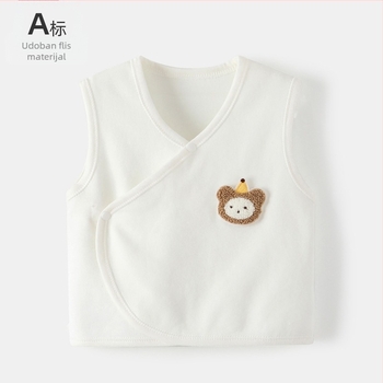 Dječja bezrukavna vesta od pamuka s velurom, 95% pamuka, proljeće/jesen, bez kapuljače, zatvaranje jednim gumbom, uzorci: životinje, pruge, crtani likovi