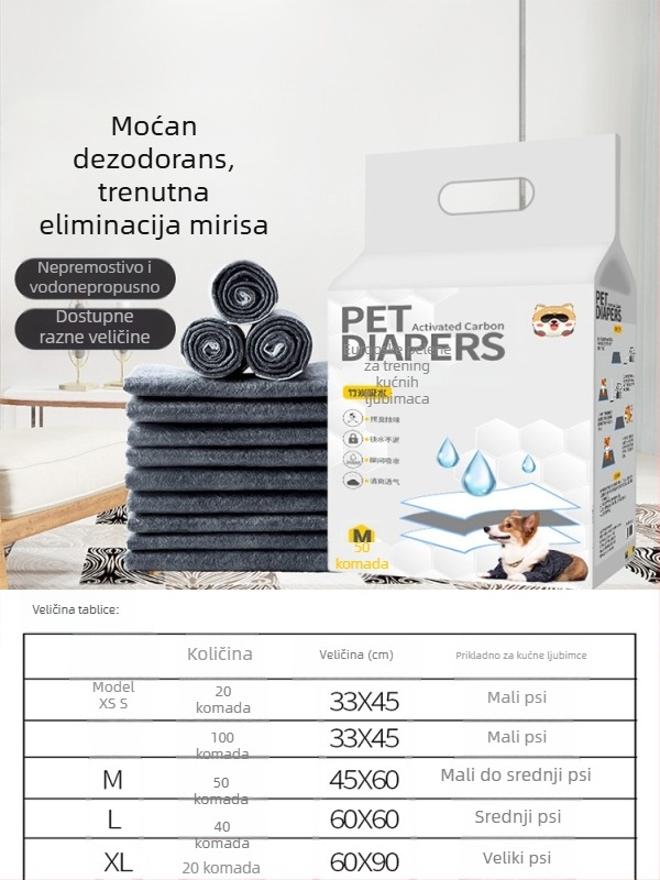 Jednokratne podloge za pse i mačke, 100 kom., nešivani materijal, upijajuće i deodorirajuće