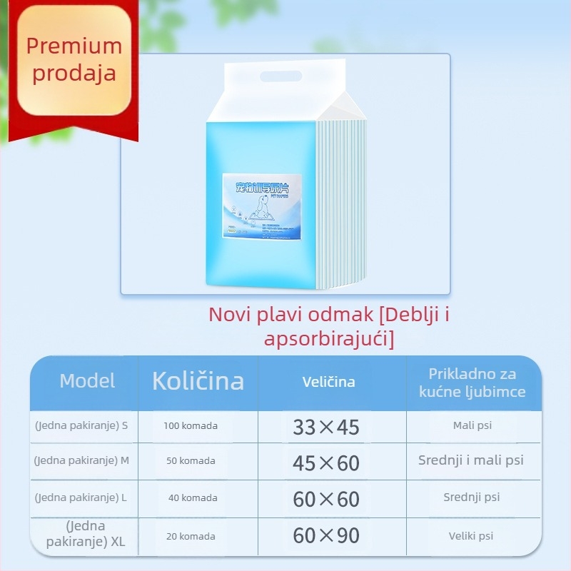 Jednokratne podloge za pse i mačke, 100 kom., nešivani materijal, upijajuće i deodorirajuće
