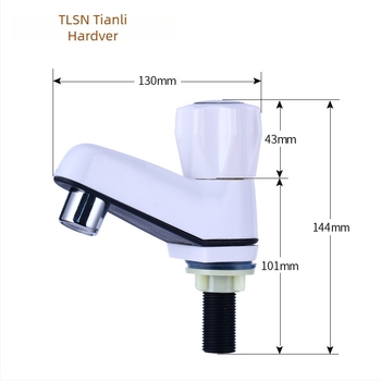 Plastična slavina za drez TLSN90004, keramički ventil, promjer ulaza/izlaza 4 mm, radna temperatura 0–80°C, nazivni tlak 0–8,5